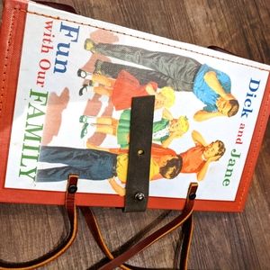 Unique vintage book leather bound bad.